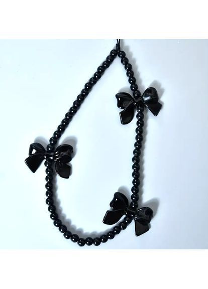 Брелок для телефона, ключів, сумки Чорні бантики No Brand (368296628)