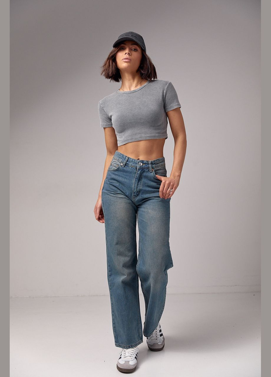 Жіночі джинси з ефектом потертості Lurex - (287340298)