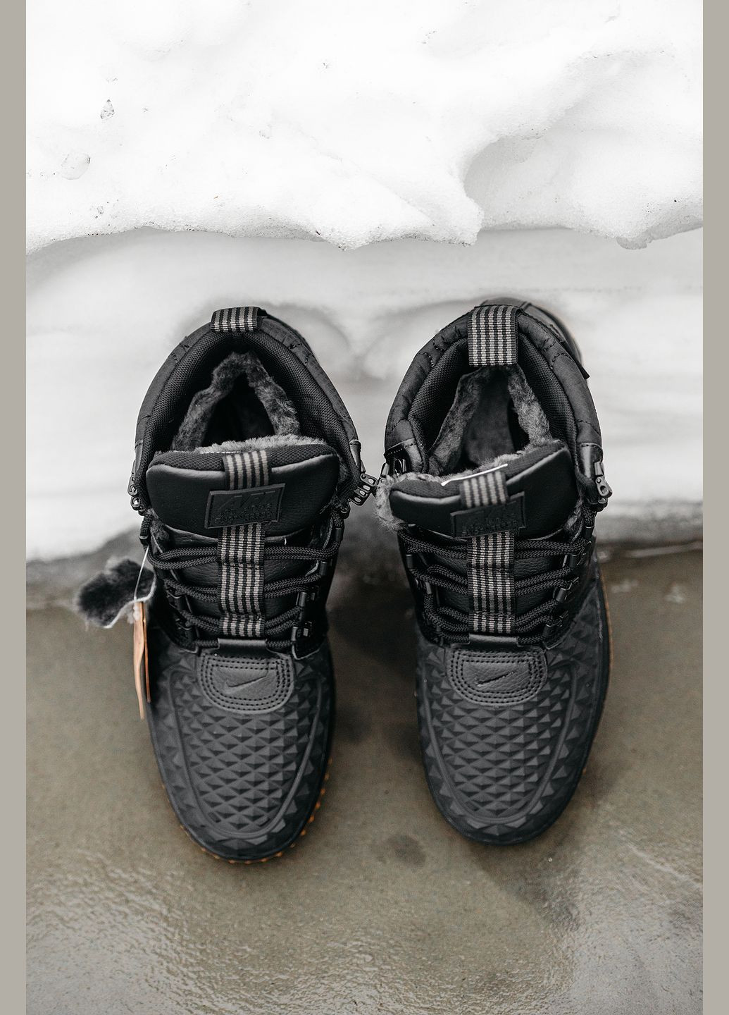 Черные зимние кроссовки мужские Nike Lunar Force 1 Duckboot