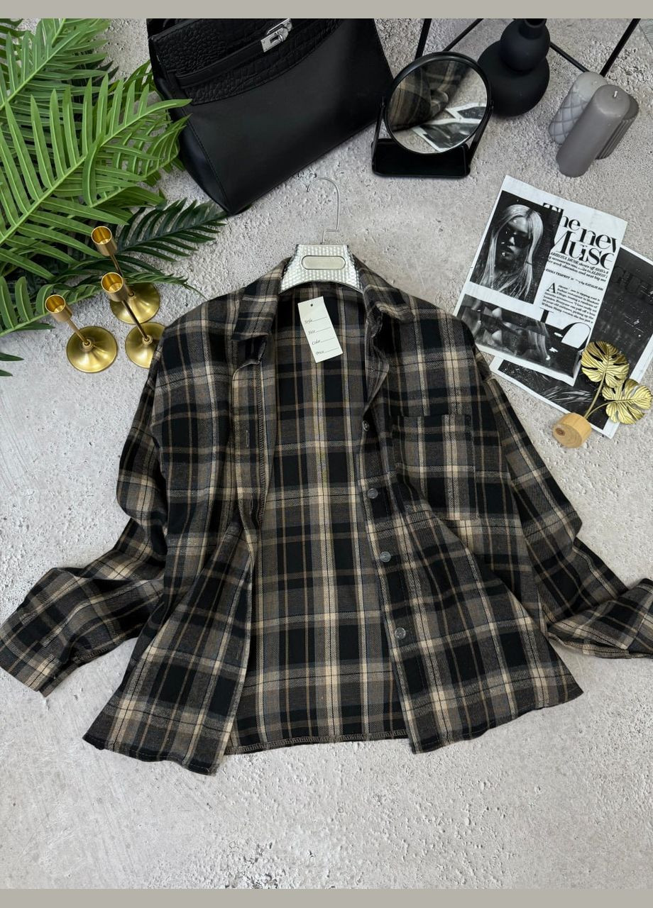 Коричневая кэжуал рубашка в клетку Adelante