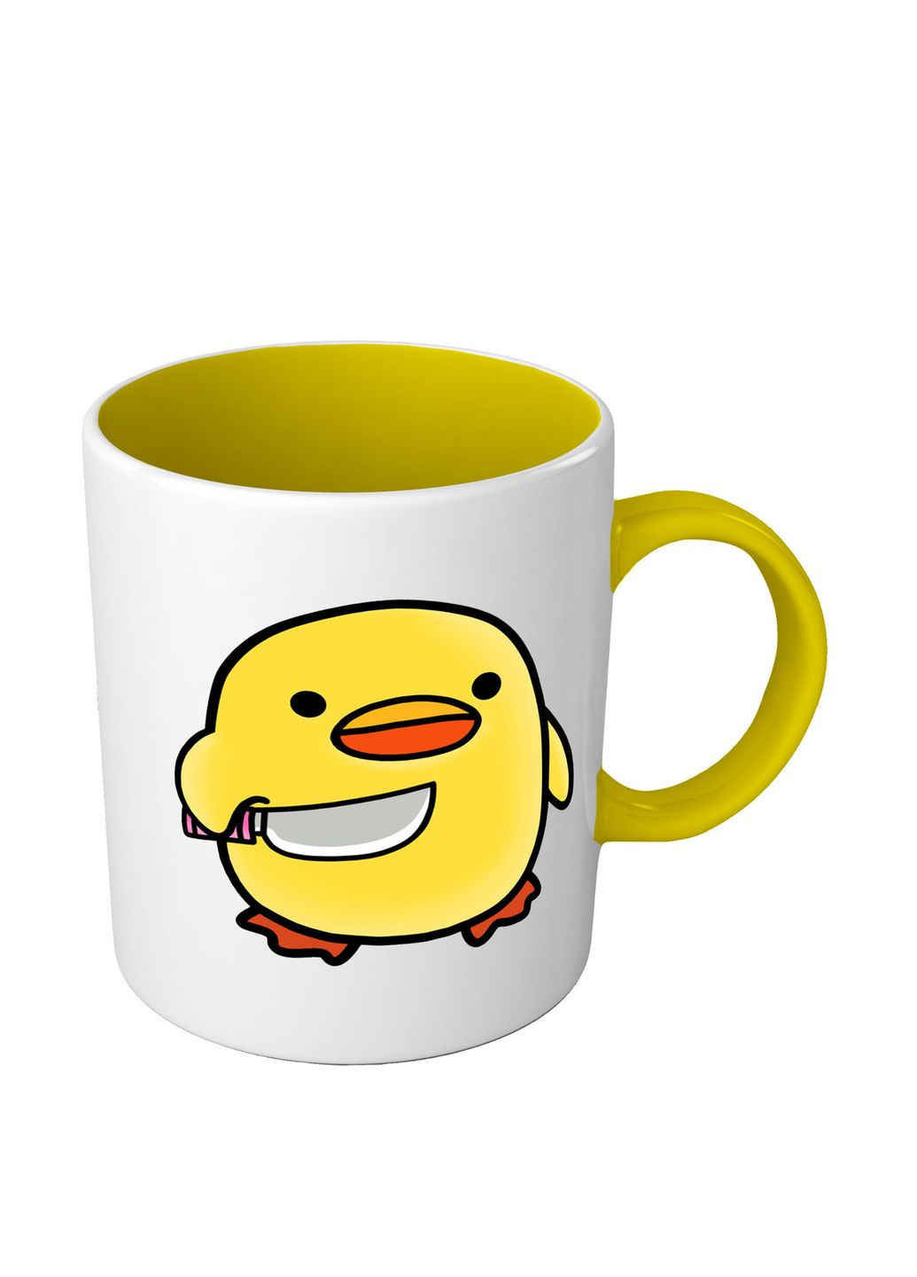 Прикольна чашка кольорова Качка з ножем No Brand (302521934)