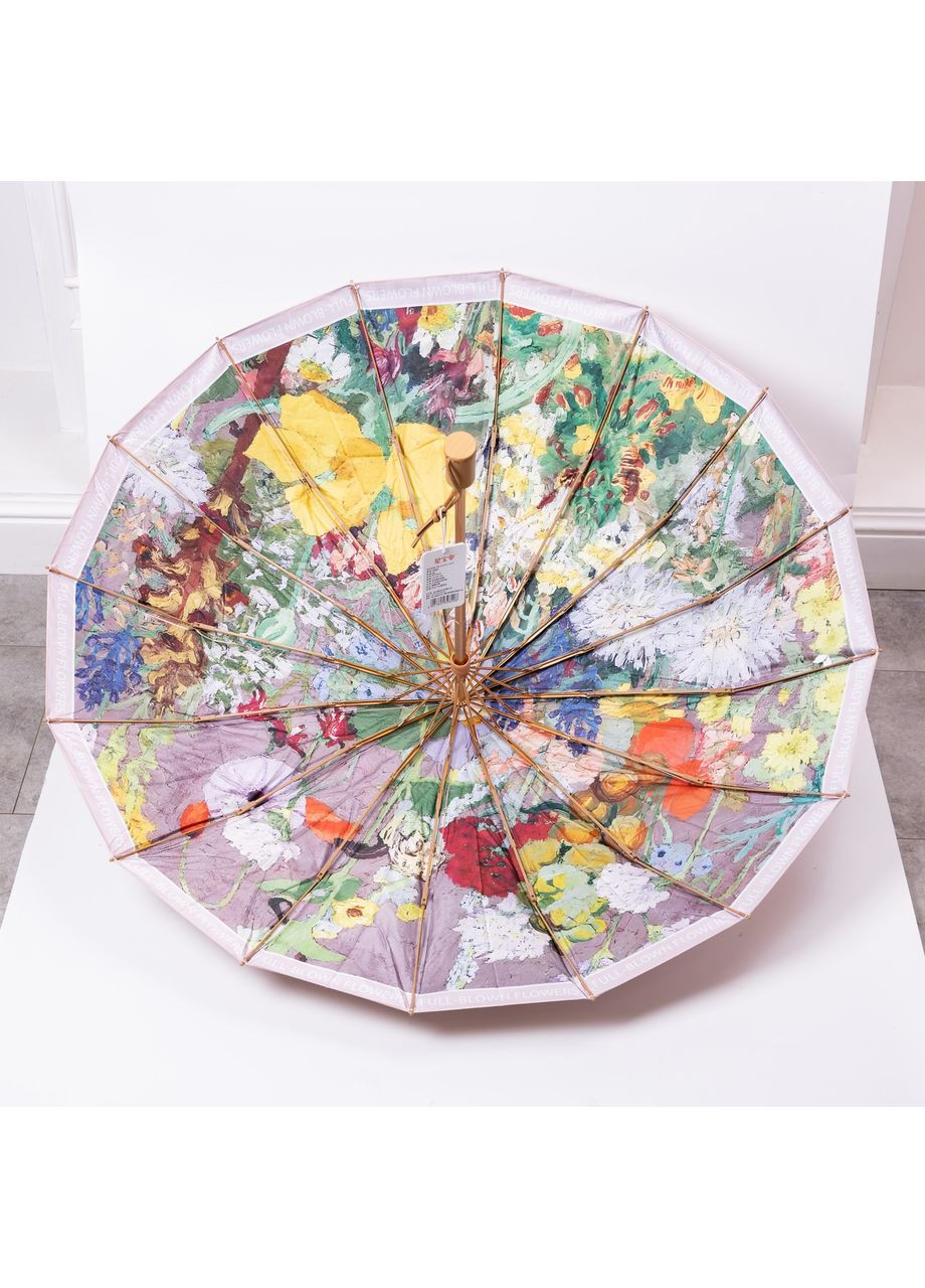 Рожева} парасолька механічна з принтом надійна з поліестеру діаметр 99 см рожева hp-23-3m Yiwu (369673520)