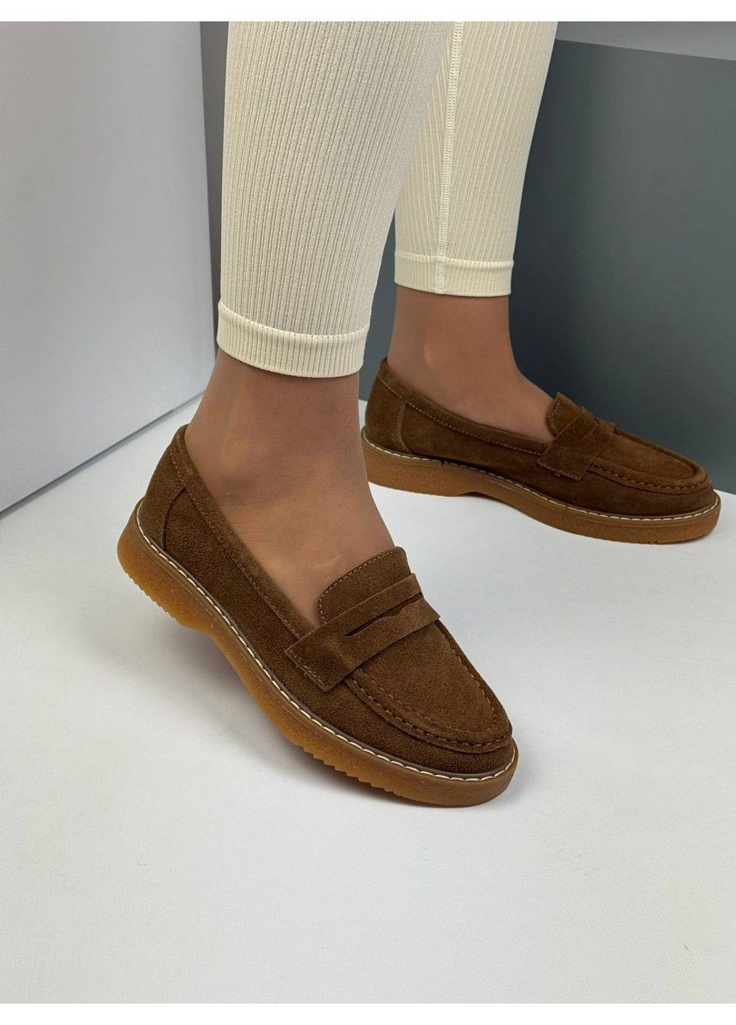 VIKA 513 Лоферы Замшевые Рыжие светло-коричневый з натуральная замша, турция — демисезон (372384871)