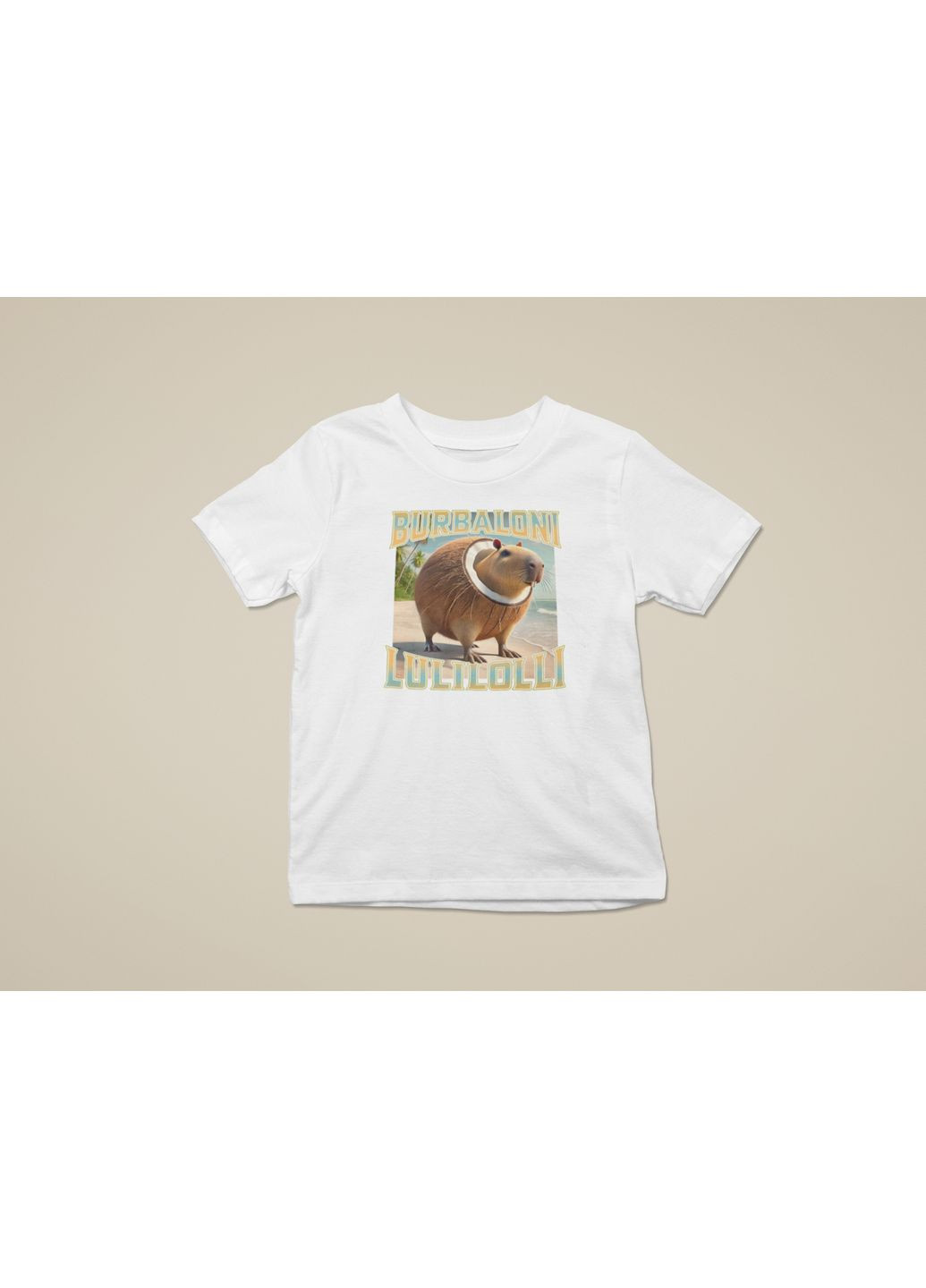 Біла демісезонна футболка дитяча burbaloni lulilolli бурбалоні лулілоллі італійська brainrot Stedman