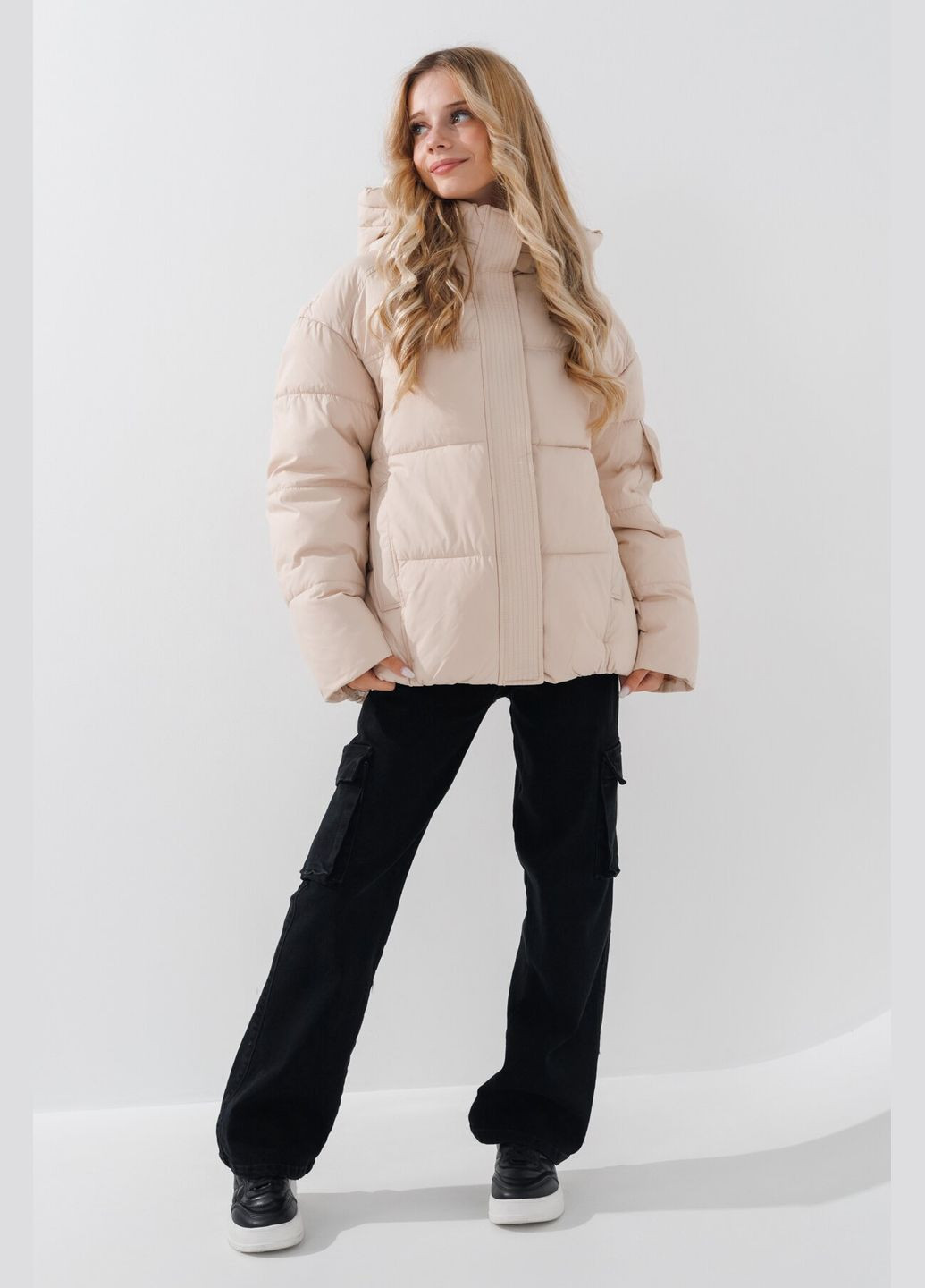 Молочна зимня куртка для дівчинки 994091 152 см (2000990767493w) shop (2000990767493) Venidise