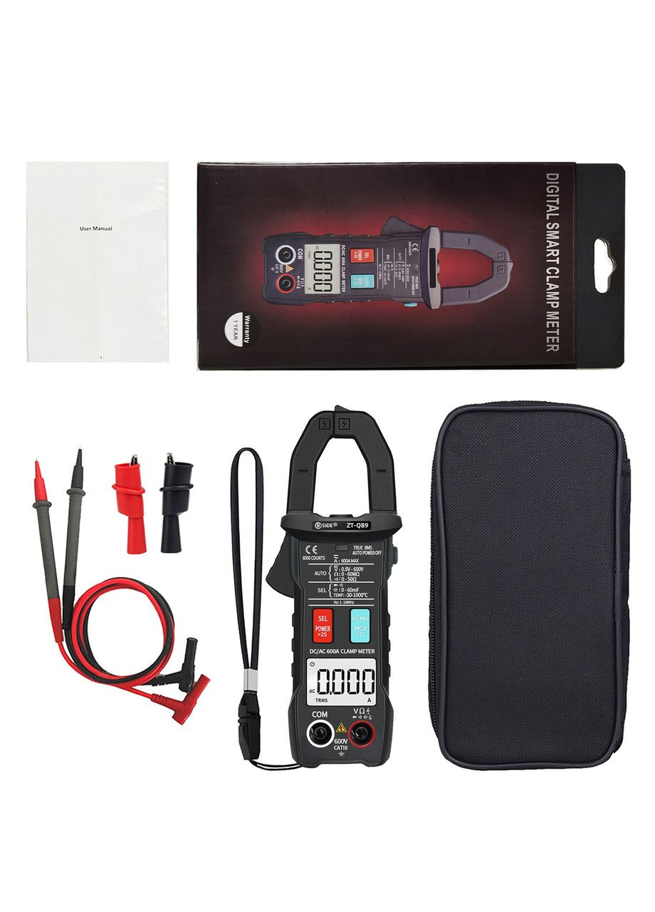 Струмовимірювальні кліщі / мультиметр цифровий ZT-QB9, True RMS, AC/DC Bside (300577499)