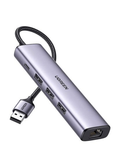 Концентратор USB 3.0 to 3хUSB 3.0/Type-C+RJ45(1000M) Ethernet 5in1 CM475 (60554) Ugreen USB 3.0 to 3хUSB 3.0/Type-C+RJ45(1000M) Ethernet 5 (369278386)