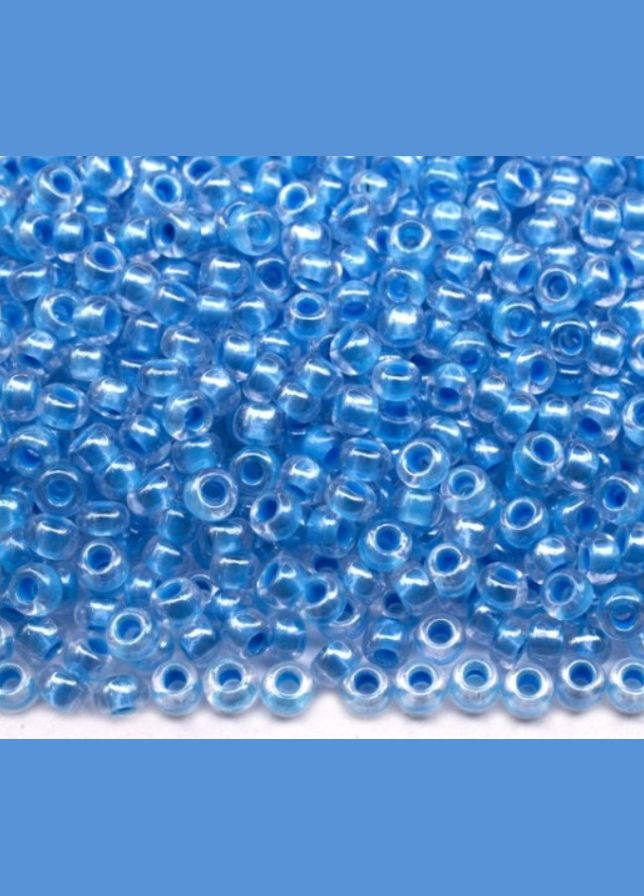 Бисер чешский Preciosa 38665, прозрачный прокрашенный, св.синяя серединка (10 г) No Brand (340485998)
