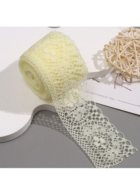 Мереживо синтетичне Сандра, 4 см, кремовий No Brand (365833326)