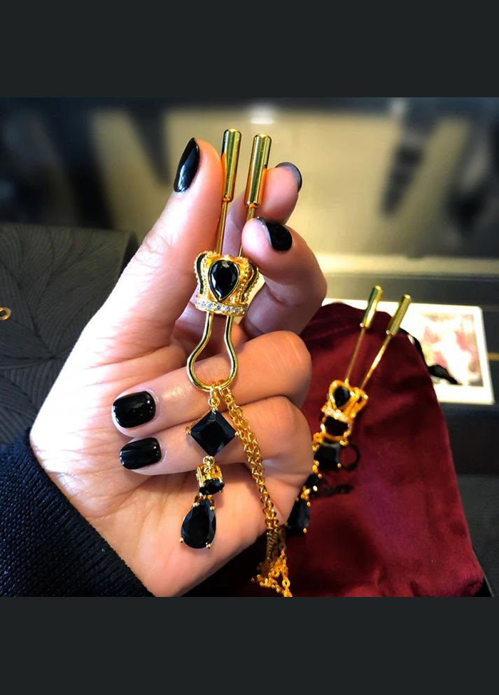 Затискачі для сосків на ланцюжку у вигляді корони з підвісками UPKO (306441250)