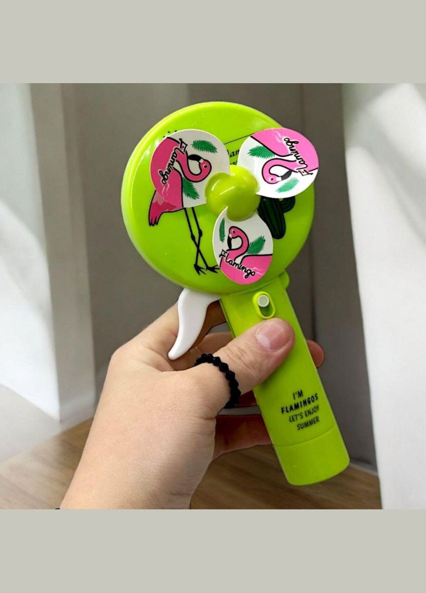 Вентилятор детский ручной (18 см) "Фламинго", бирюзовый (KD082) MIC (362438351)