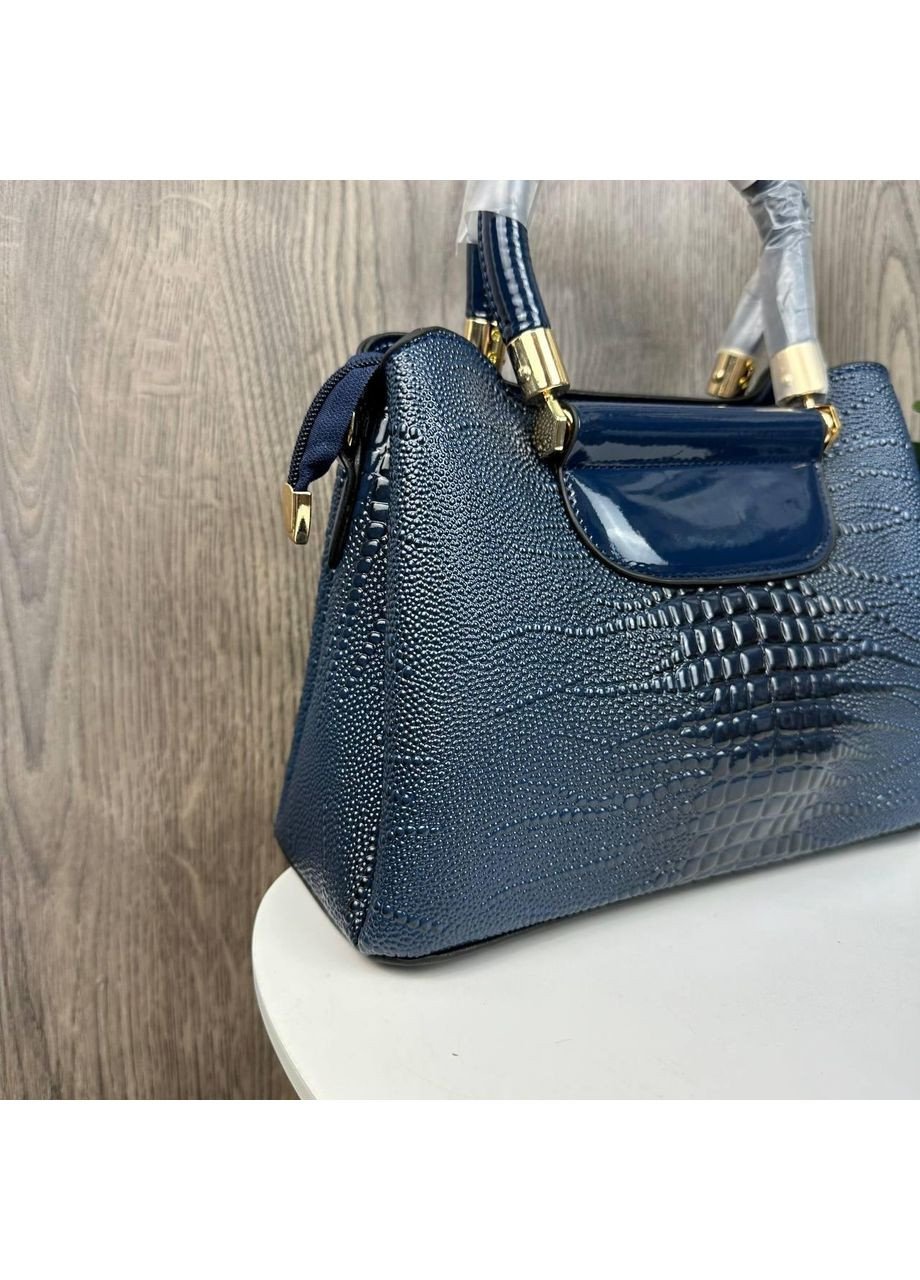 Женская лаковая сумочка Кенгуру рептилия из экокожи цилиндрическая серого цвета ProDobro (363135812)