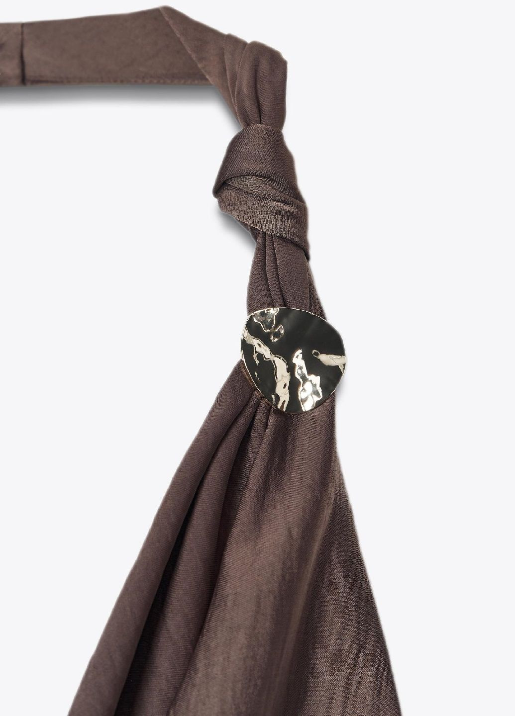 Коричневое повседневный платье Zara однотонное