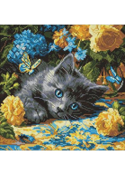 Алмазная мозаика "Котенок голубоглазый" 40х40 см Ідейка (369729432)