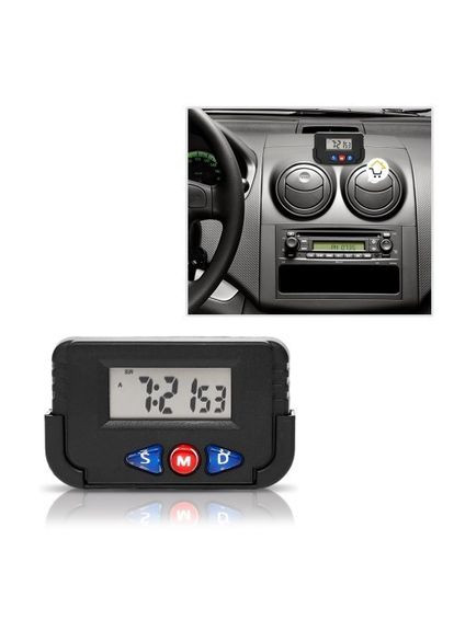 Автомобільний годинник/дата/будильник/секундомір NA-613D Чорний Nako (313236213)