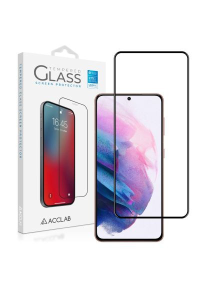 Скло захисне (1283126510519) ACCLAB Full Glue Samsung S21 (G991) Black (366482084)