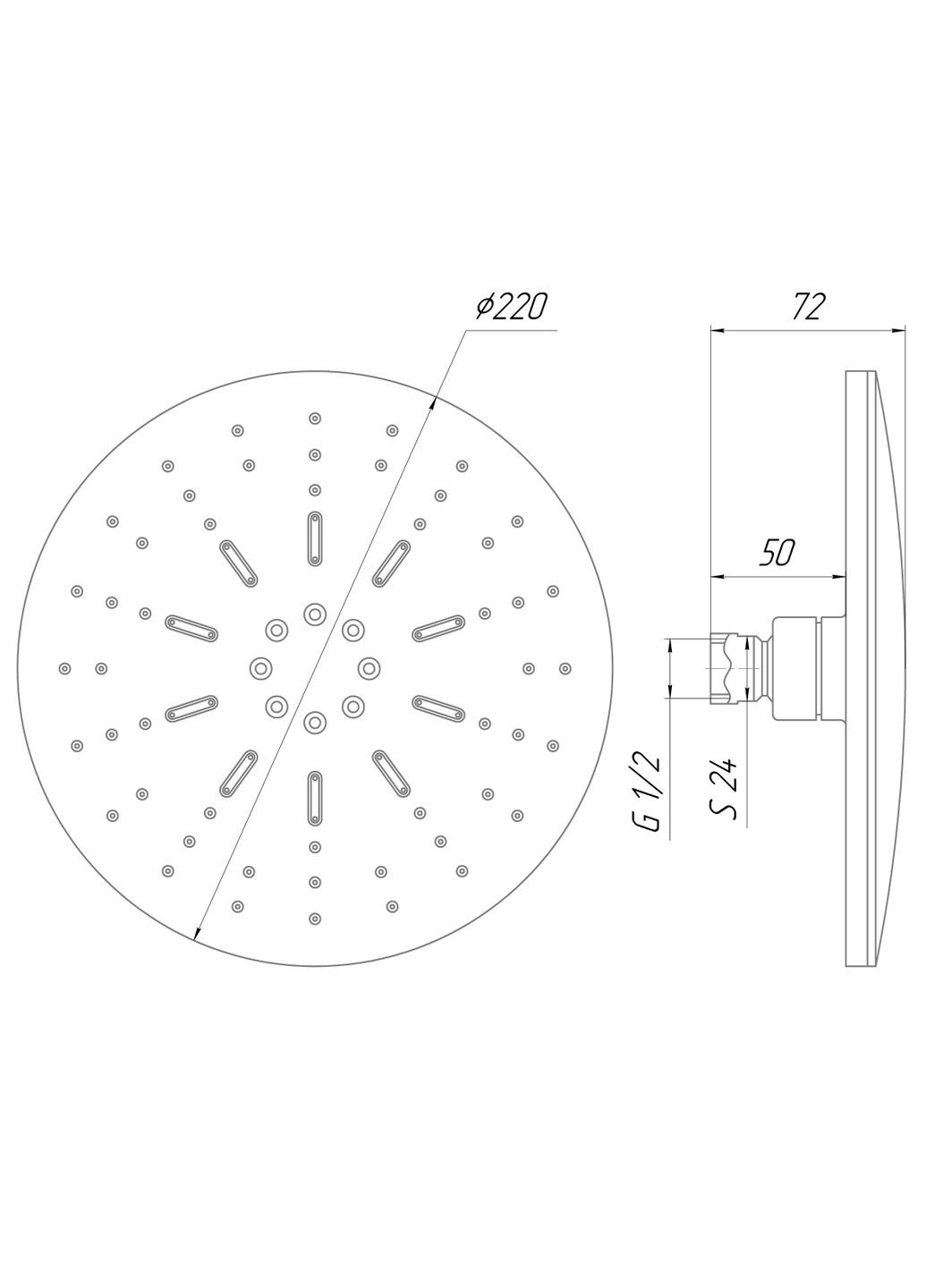 Душевая лейка NF-R2222T-00-WHITE Topaz (333703779)