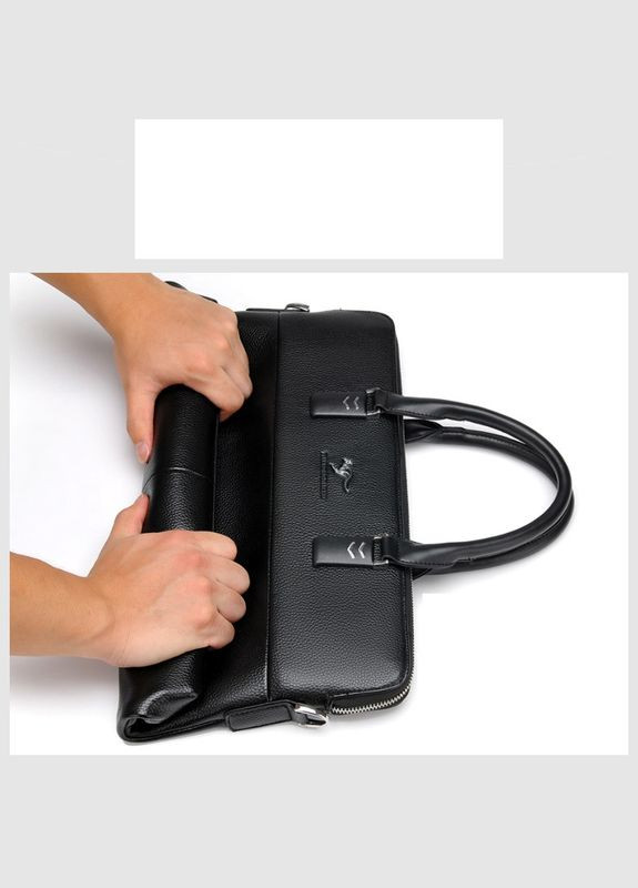Чоловіча сумка-портфель чорна через плече Kangaroo (290683251)