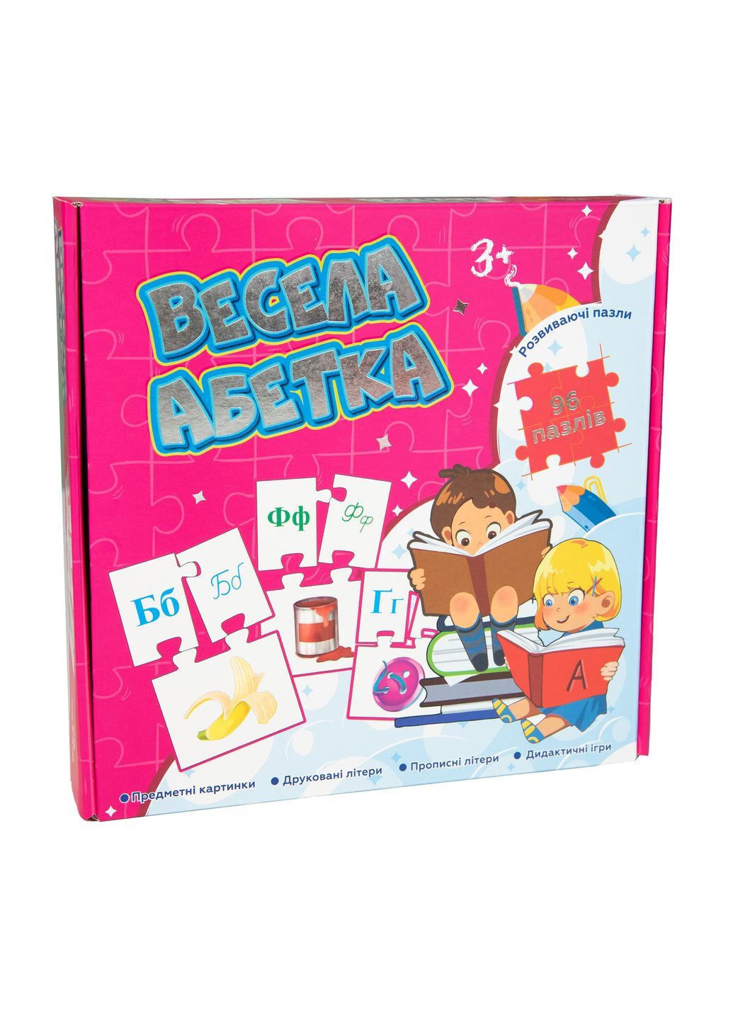 Учебные пазлы Веселая азбука 96 карт на украинском языке (525) Strateg (356777391)