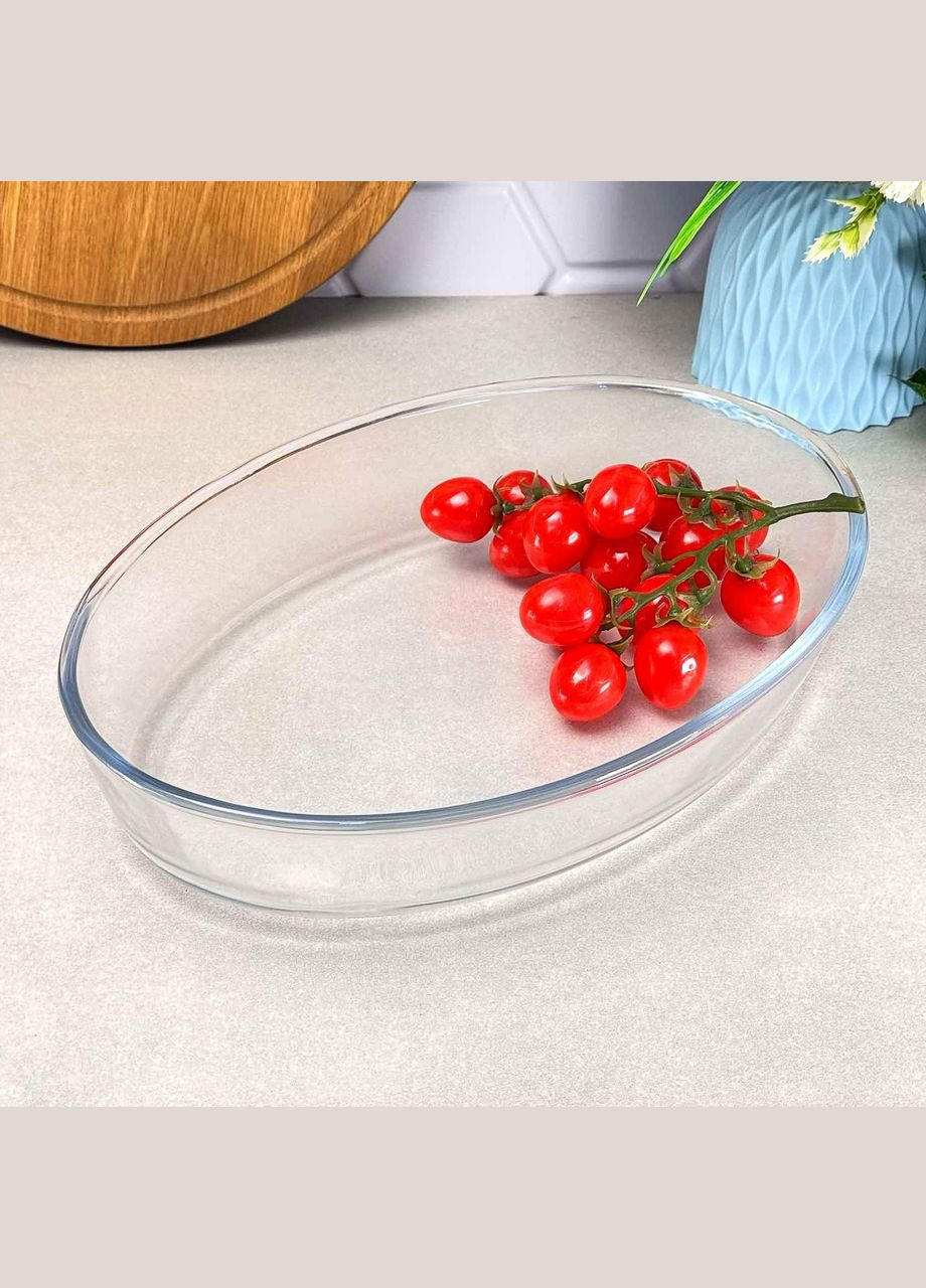 Стеклянное овальное блюдо для запекания 3 л. No Brand (325696353)