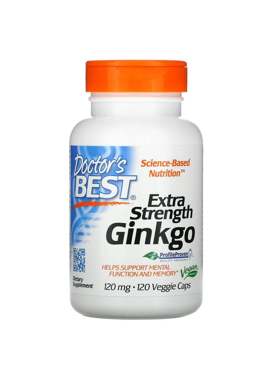 Гинкго билоба (Extra Strength Ginkgo) 120 мг 120 капсул Doctor's Best (361114777)