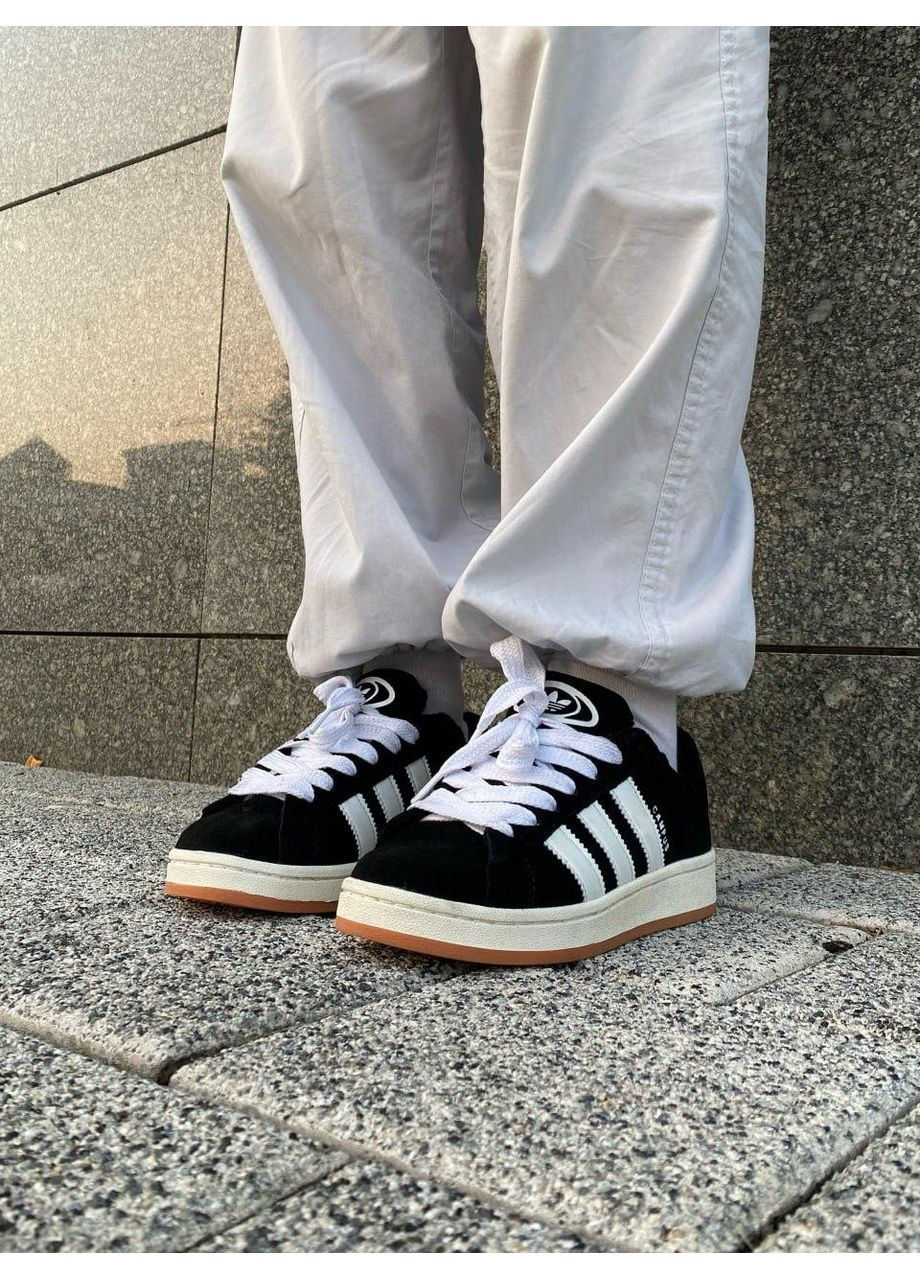 КРОСІВКИ ЖІНОЧІ ADIDAS CAMPUS 00S BLACK WHITE FUR V2 АДІДАС КАМПУС No Brand чорні зими (368647066)