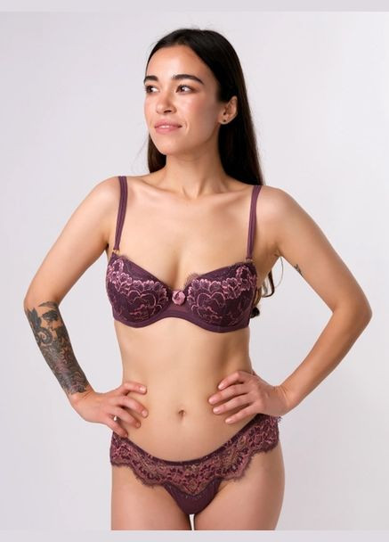 Бордовый бюстгальтер rg14sdz с формованной чашкой на косточках Valery с косточками