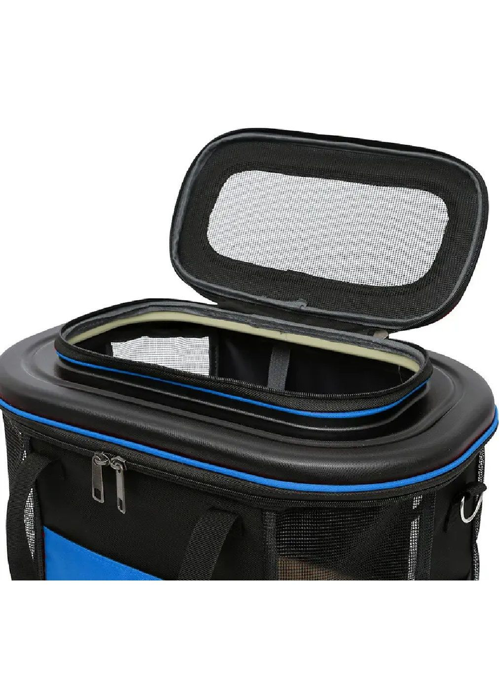 Сумка переноска c сеточными окошками плечевым ремнем для животных собак котов 28х45х28 см (480836-Prob) Черно-синяя Unbranded (345559570)