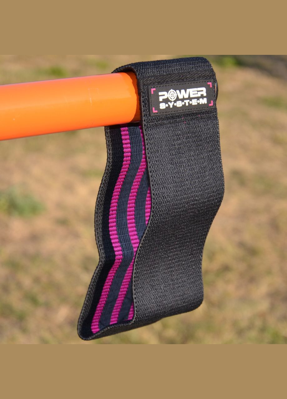 Тканевая резинка для фитнеса и спорта PS-4091 Booty Band LVL 1 Black/Pink (d_64 см. 18-23кг.) Power System (315519044)