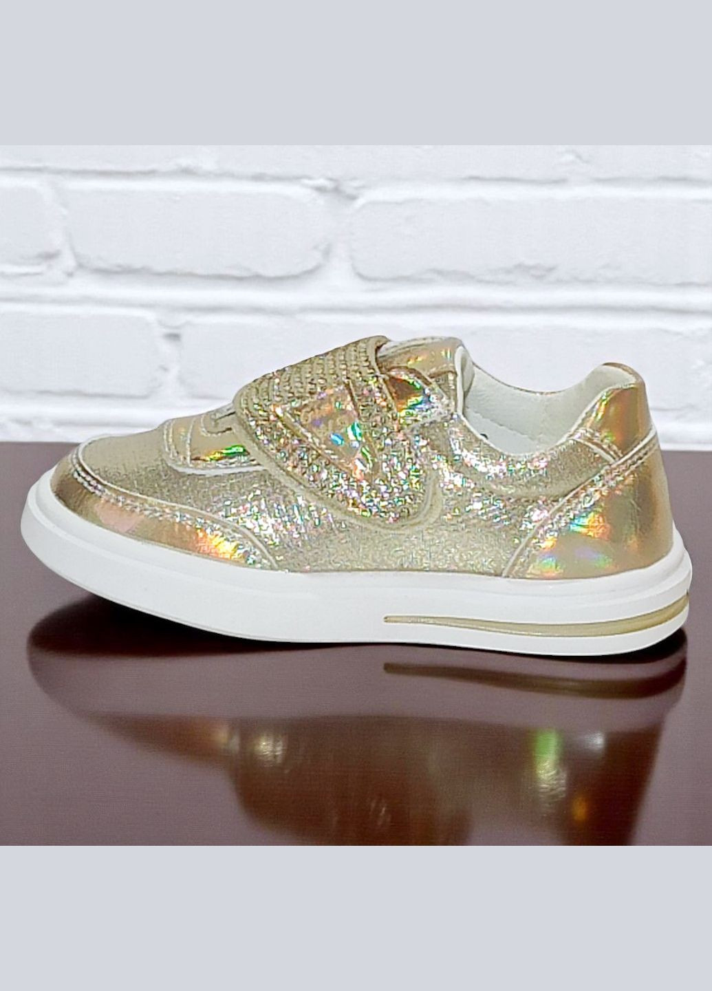 Золоті осінні ортопедичні кросівки на липучці для дівчинки вістеп Weestep