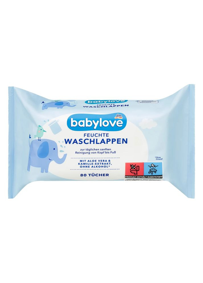 Влажные детские салфетки Sensitive для чувствительной кожи, 80 шт. BabyLove (359448254)