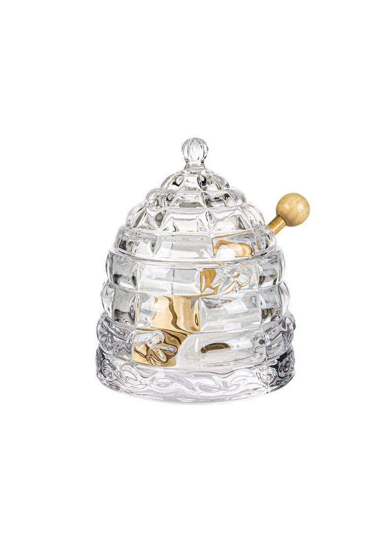 Банка для меда стеклянная с палочкой и крышкой LeGlass 14 см 355-003 Lefard (346152332)