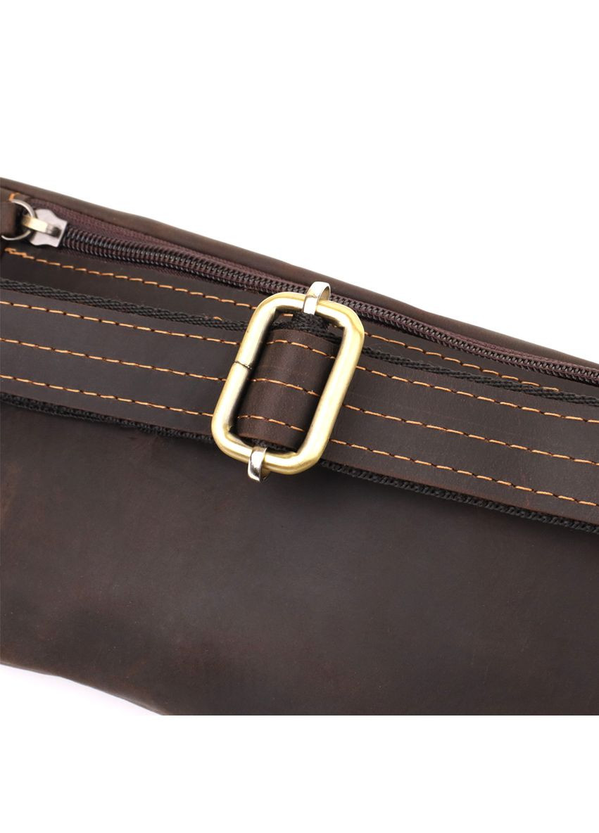 Бананка для чоловіків вінтажна шкіряна коричнева 34×12×4 см 23121 Shvigel (362417654)