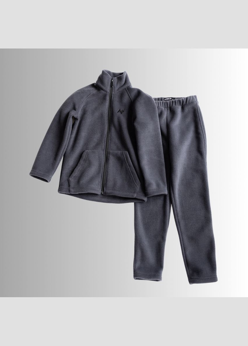 Сірий демісезонний костюм флісовий піддів alwair kids ( 146-152 ) (81046) Qoopixie