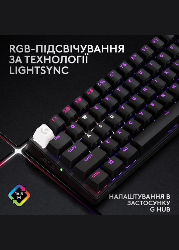 Клавiатура бездротова G PRO X 60 TKL GX Optical Black Tactile (920-011911) Logitech (315028596)