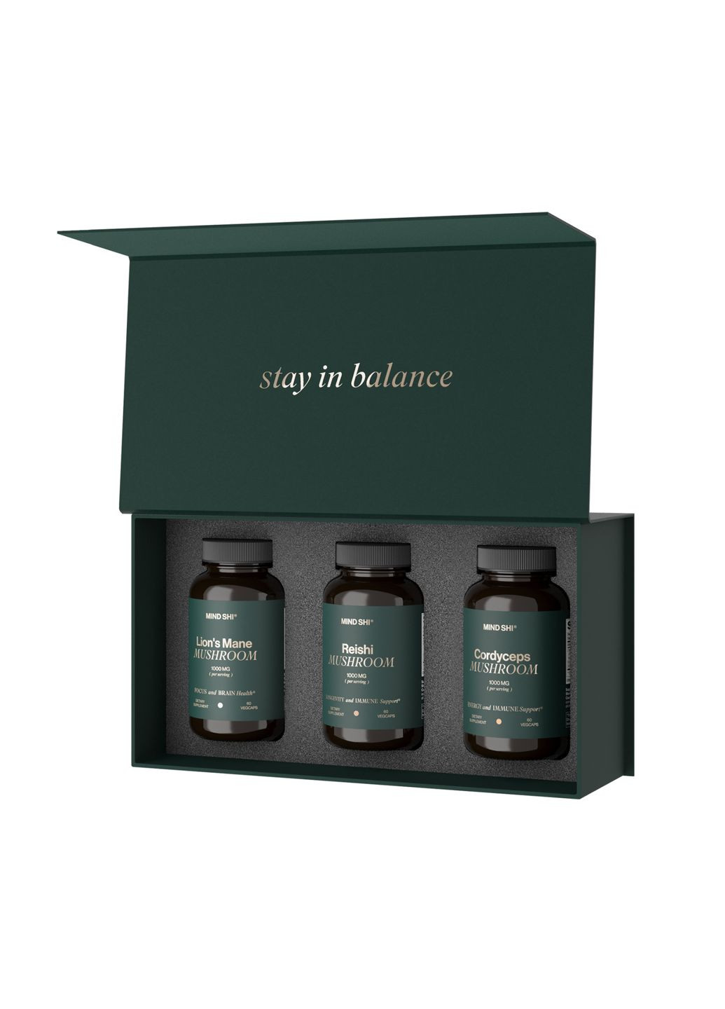 Mushroom Premium Box набір функціональних грибів для мозку та імунітету суперфуди Mind Shi (368989406)