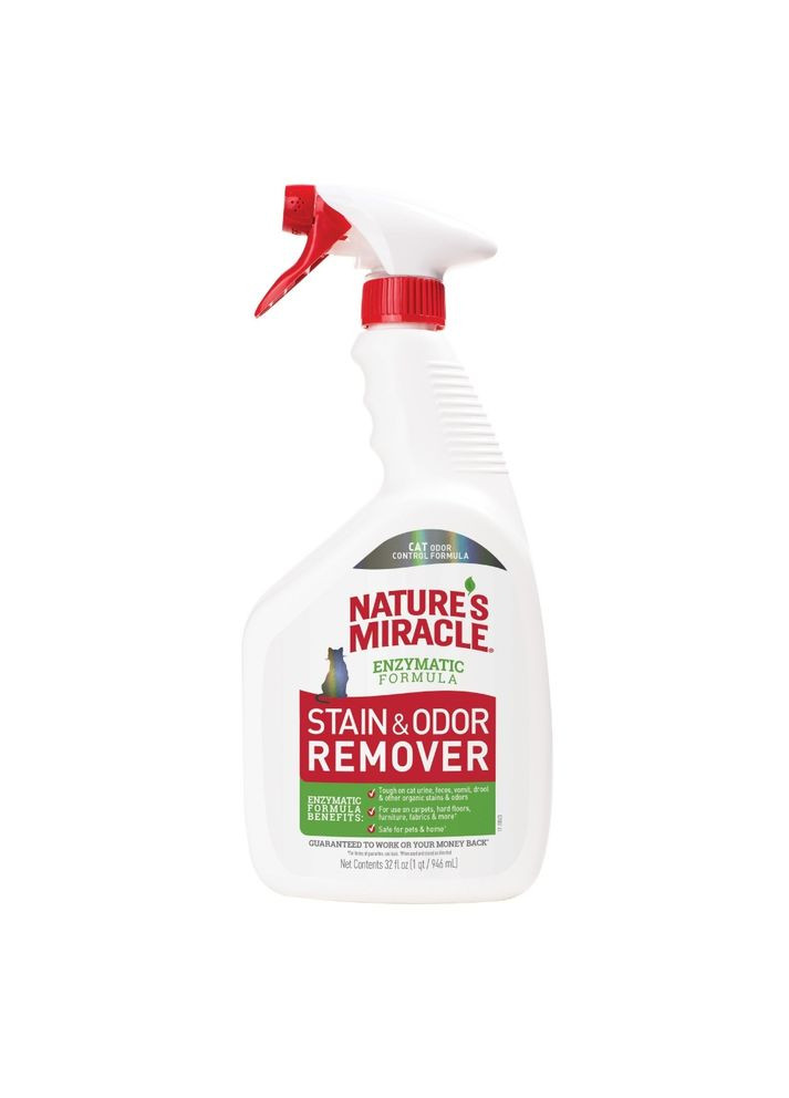 Спрей для удаления пятен и запахов от кошек Miracle Stain & Odor Remover, 946 мл Nature's (293408355)