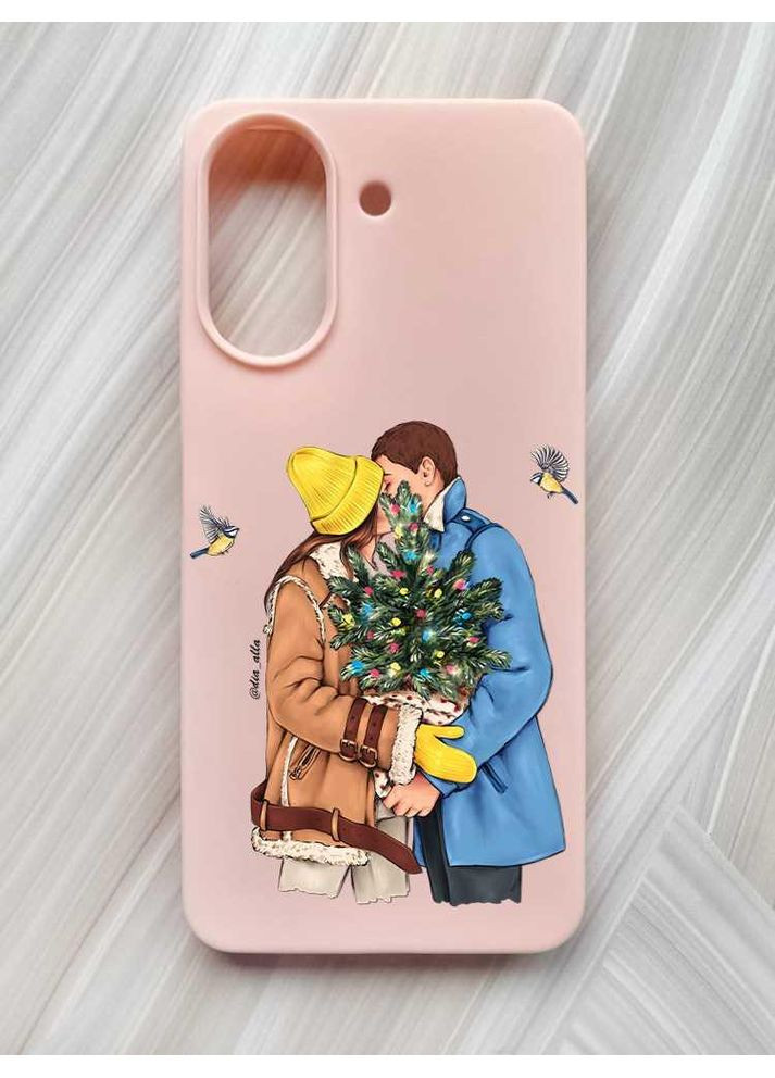 Матовый розовый чехол на Xiaomi Redmi 13C / Poco C65 Украинская пара (принт 203) Creative (362966551)