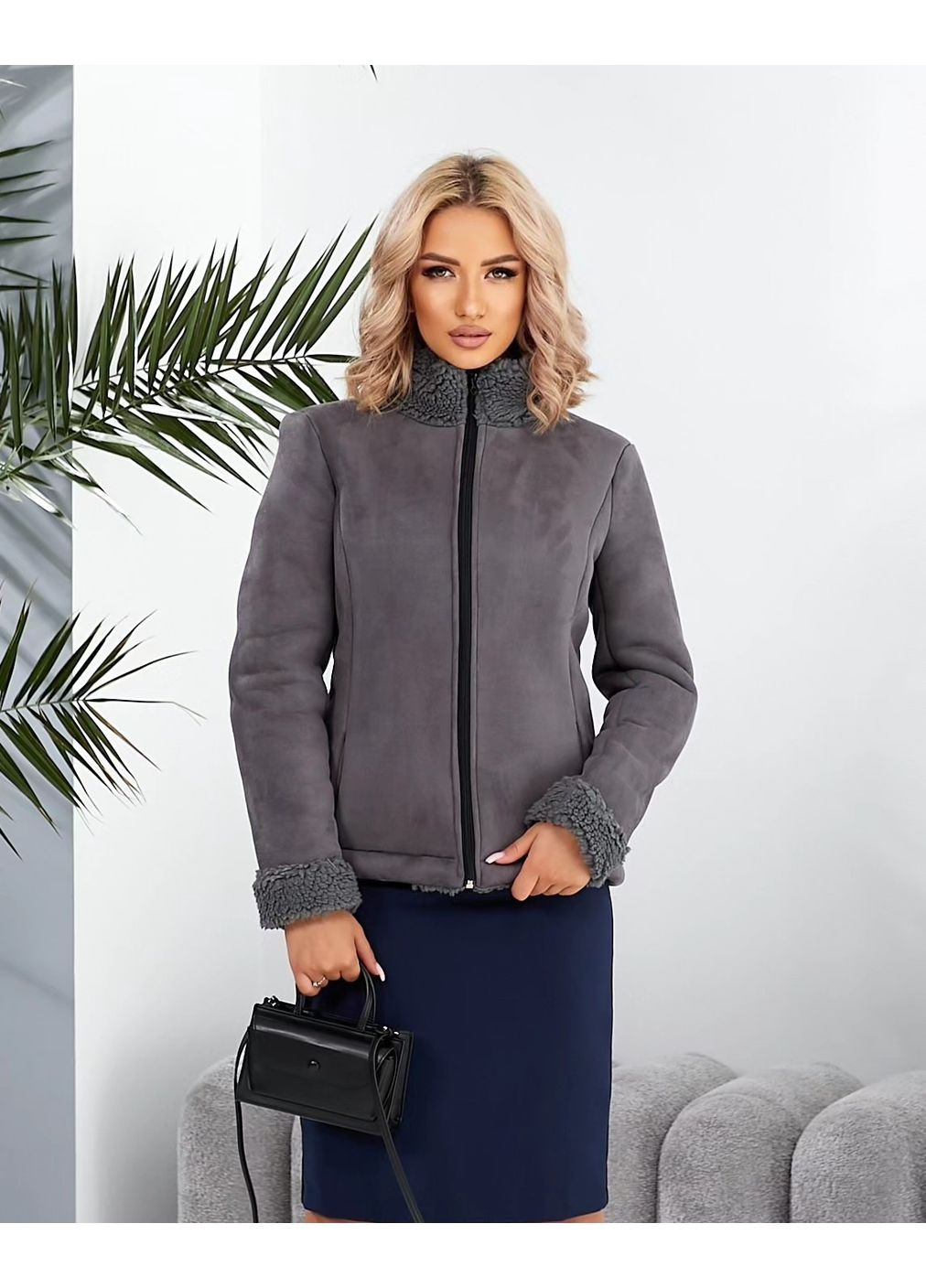 Женская теплая дубленка из искусственного меха (ll06480091) LadyLike (365729501)