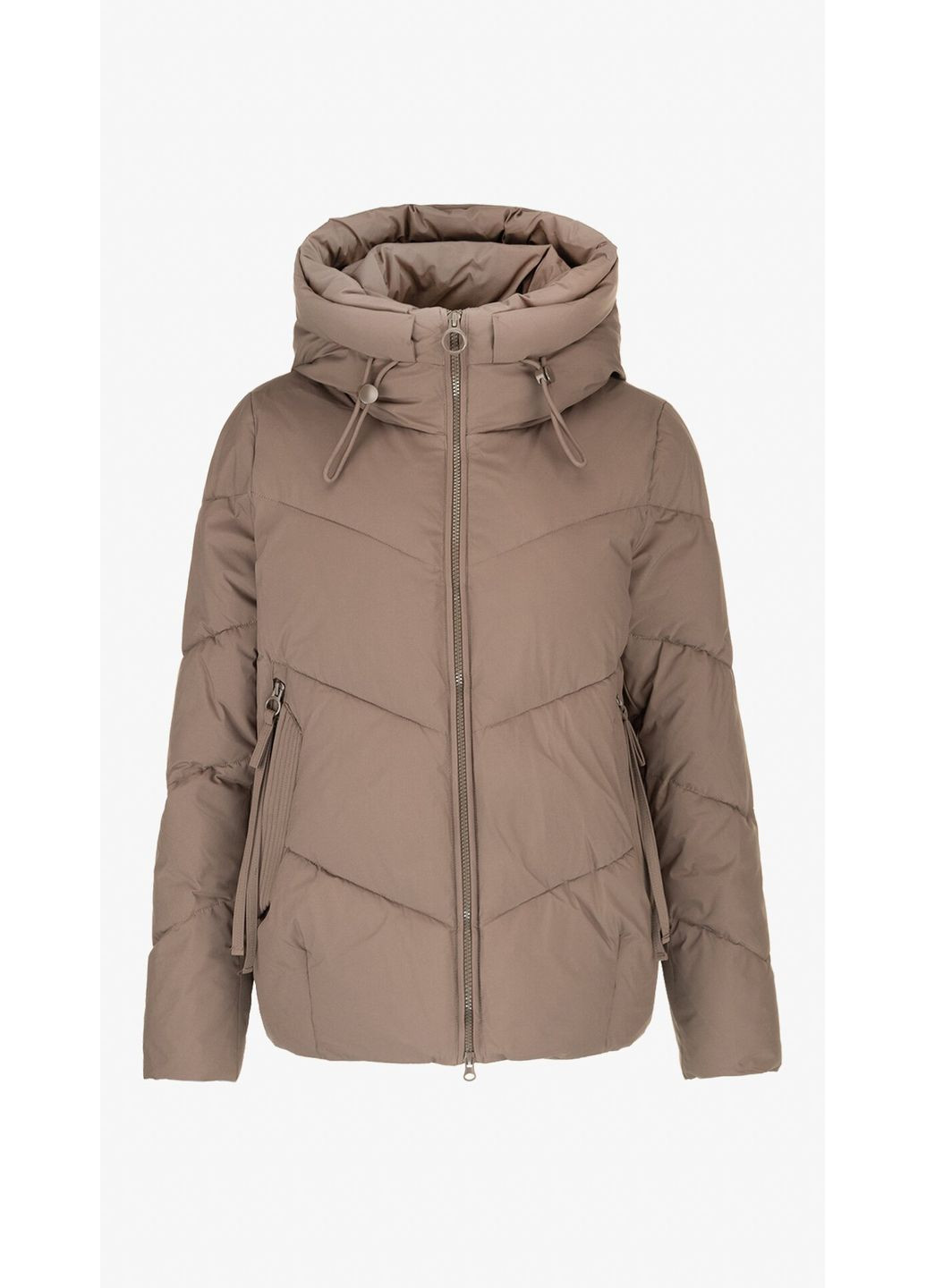 Коричнева зимня куртка однотонна жіноча 3390 shop (2000999155222) On me