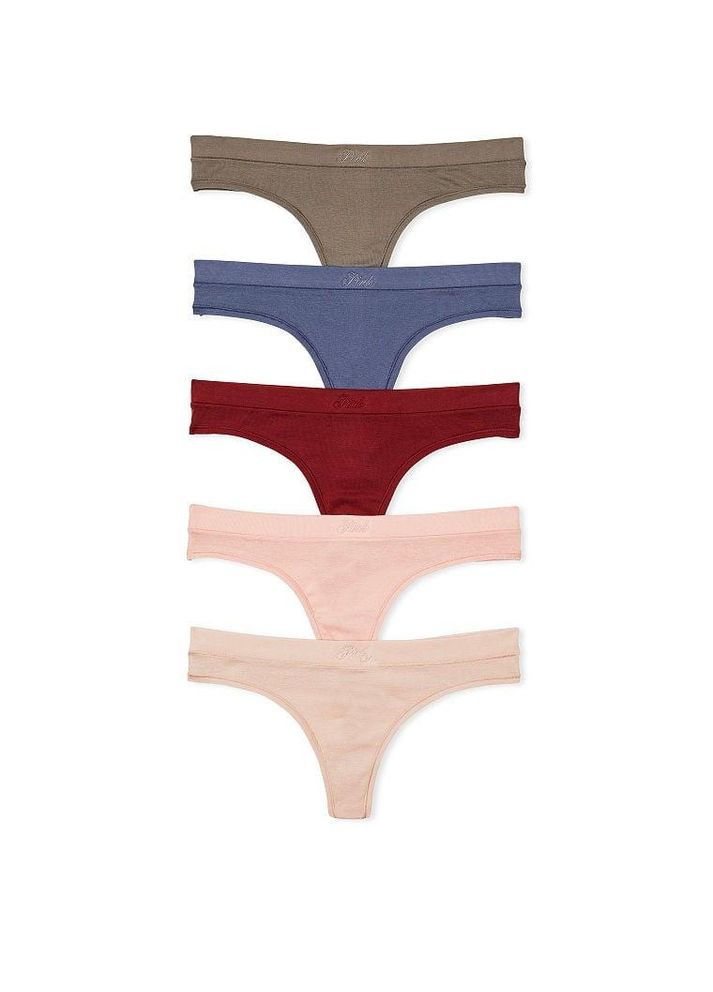 Набор трусиков 5PACK COTTON THONG PANTY стринги M комбинированный Victoria's Secret (282964824)