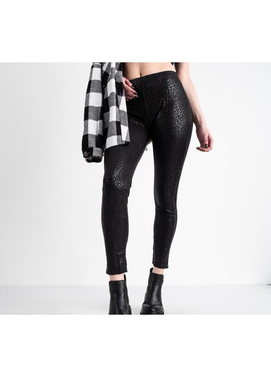 Лосины женские Леопард черные Ласточка (307392781)