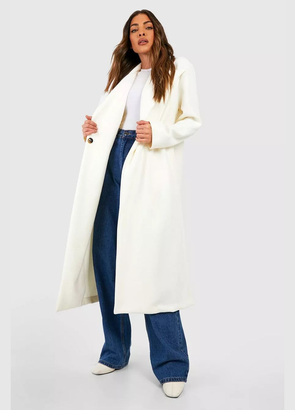 Білий демісезонне Пальто Boohoo