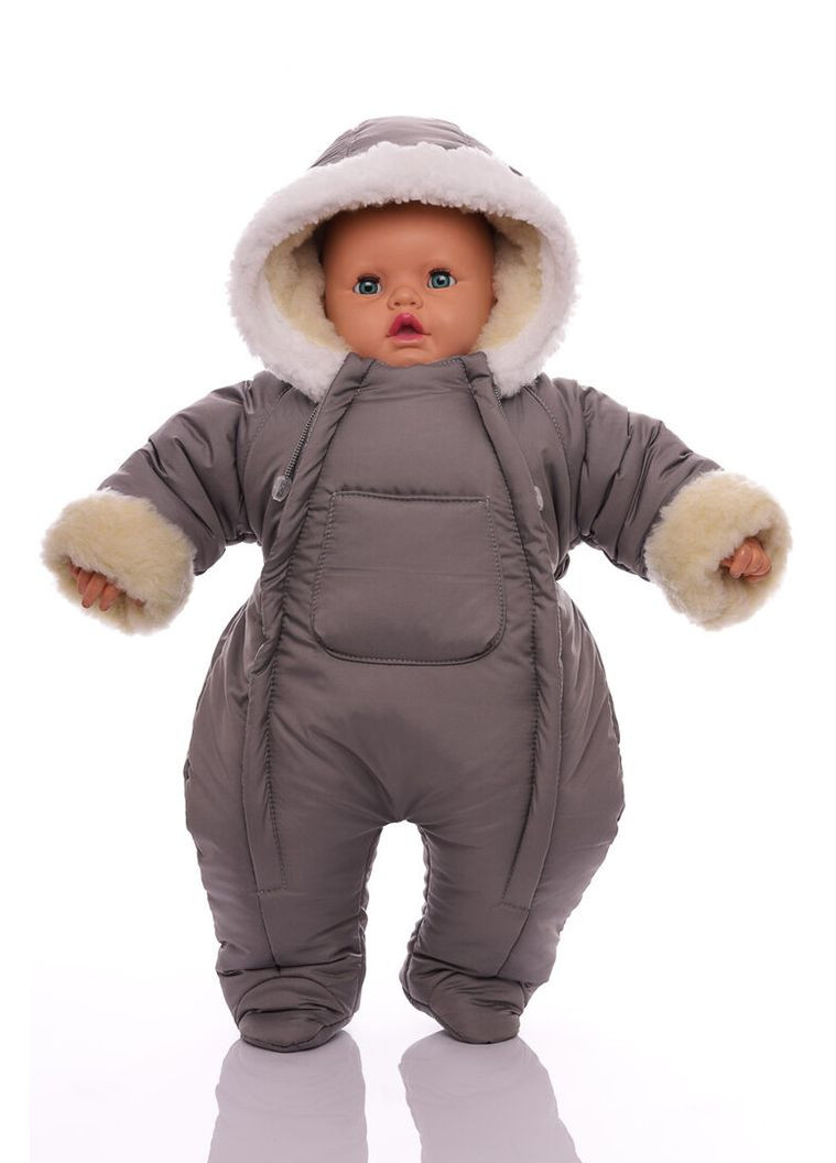 Чоловічок на хутрі без логотипу сірий 74 см (51181) BABYKROHA (315340810)