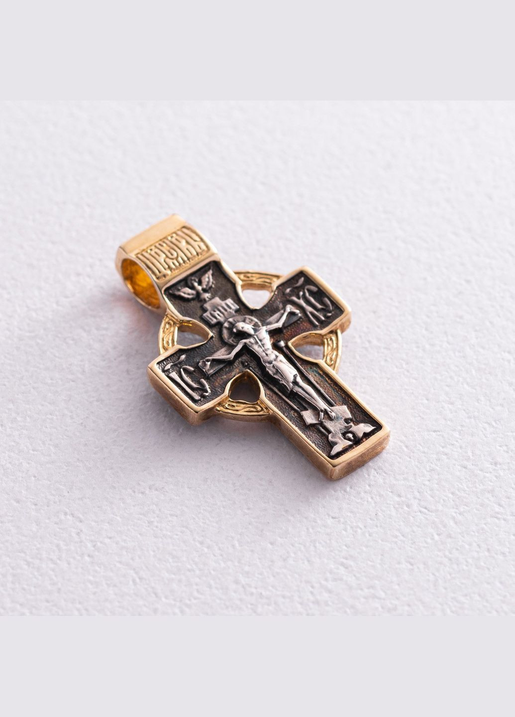 Серебряный крестик с позолотой Кельтский 131795 Oniks (264024460)