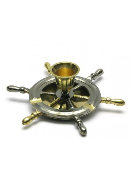 Подсвечник пепельница "Штурвал" бронза (15х15х5 см) No Brand (316718042)