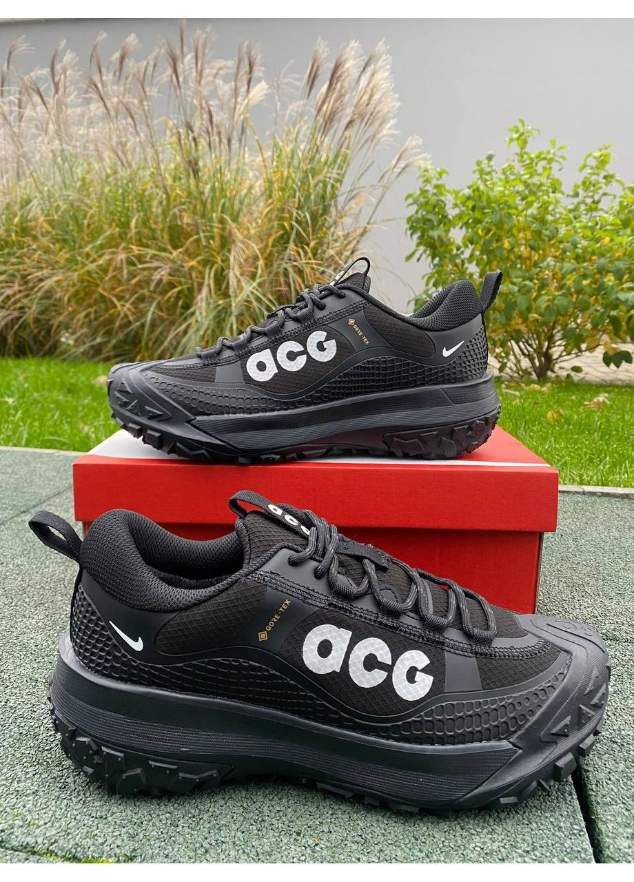Чорні Осінні чоловічі термо кросівки чорні не промокаючий текстиль nike acg mountain fly No Brand