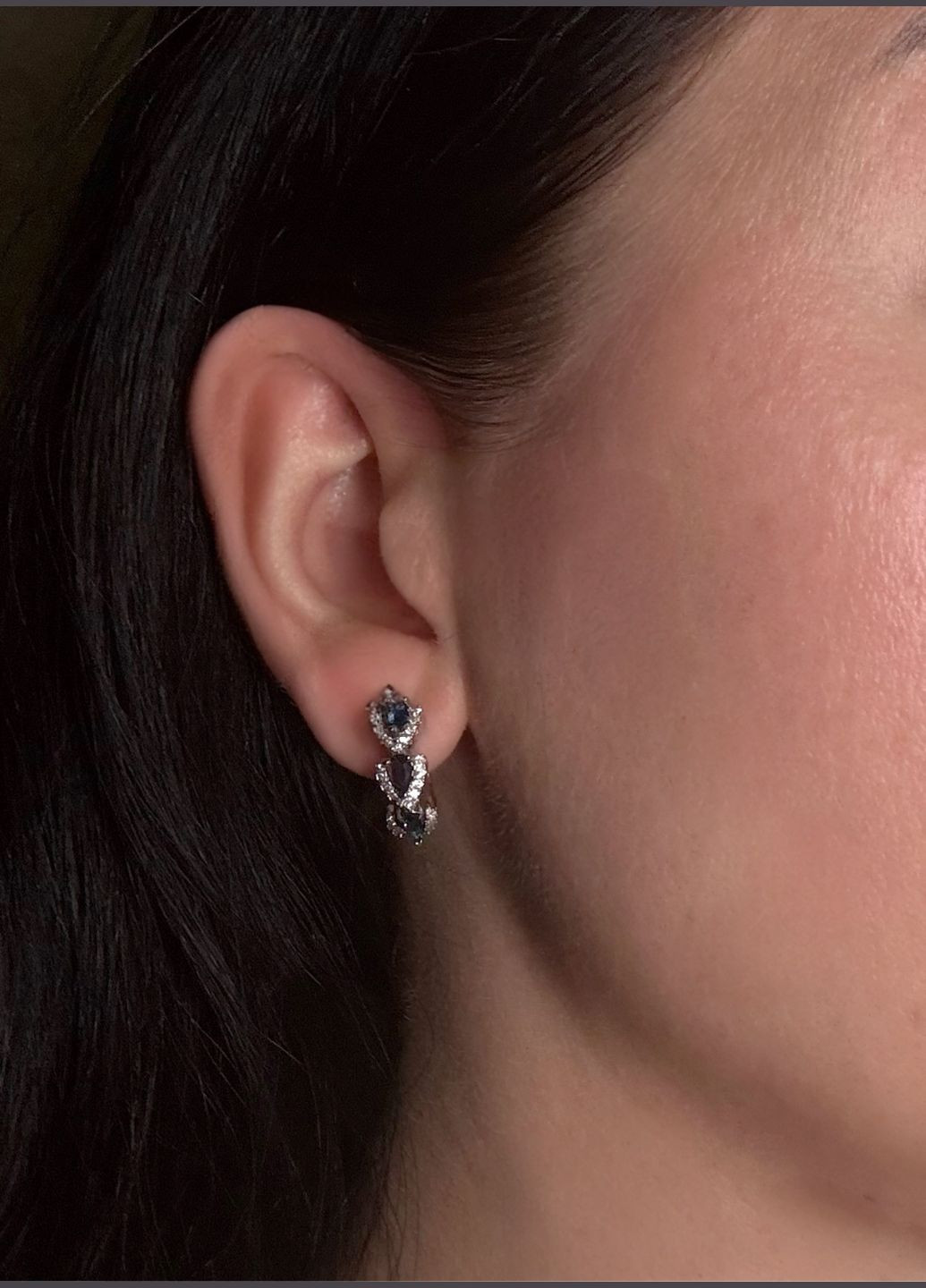 Сережки Tears Blue/White Mirshine (336382933)