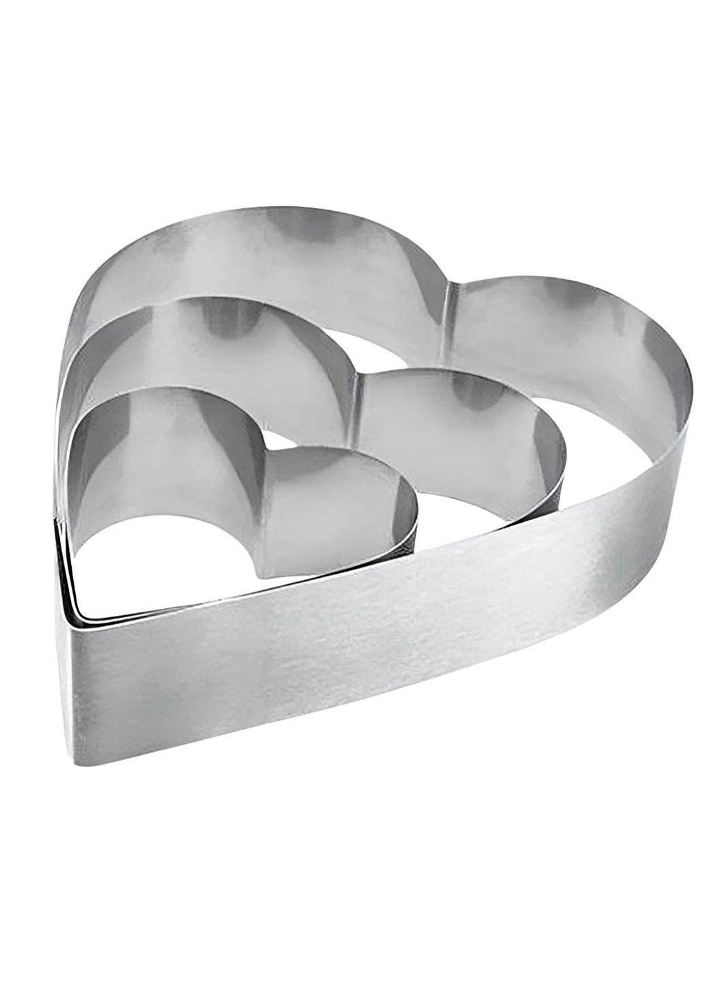 Набор металлических форм колец для десертов, пирожных, выпечки тортов в форме сердец 20х19 см (высота 8 см) Господар (323039399)