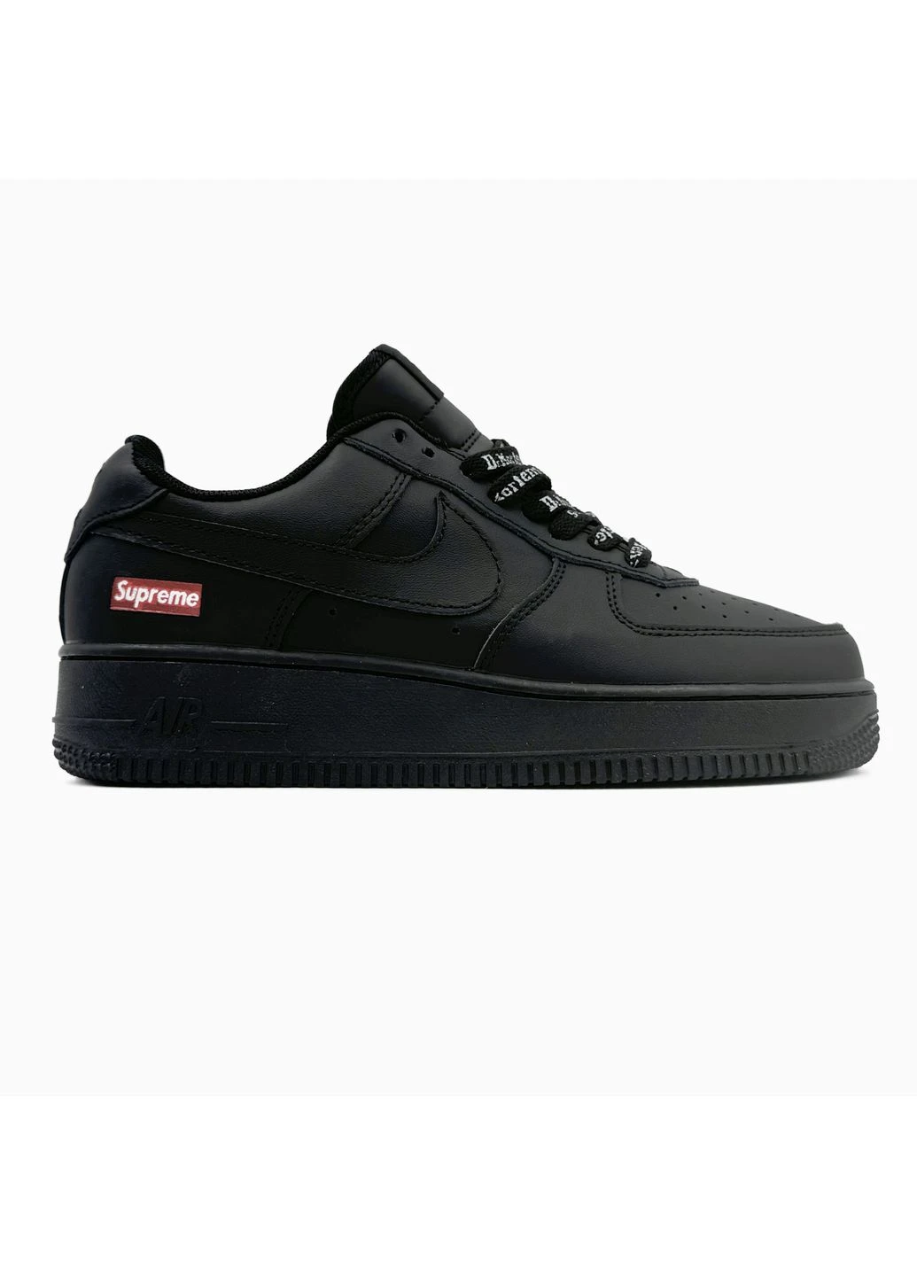 Черные летние кроссовки nike air force black supreme найк аир форс No Brand